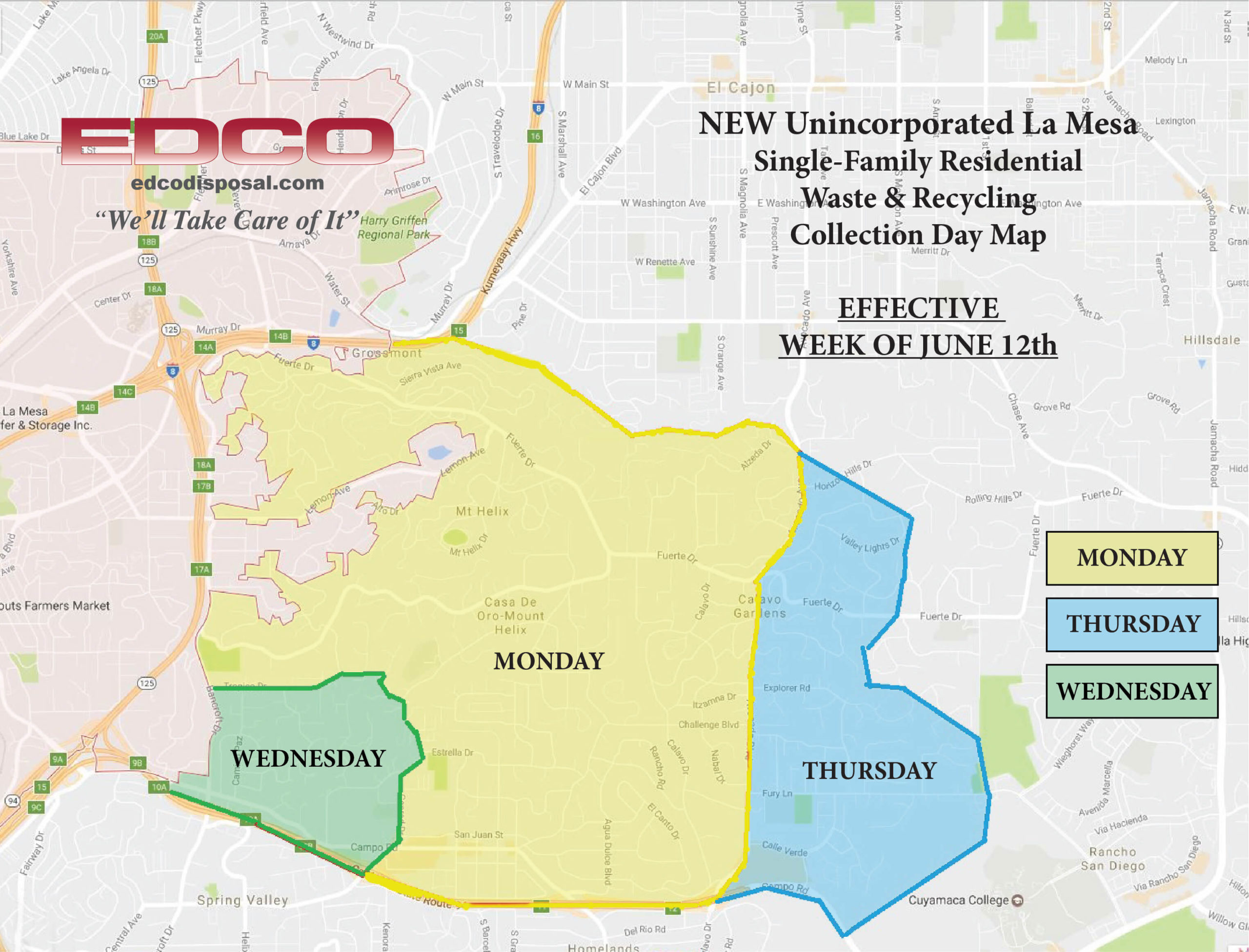 Service Schedules EDCO La Mesa County